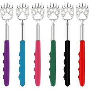 6-Pack Colorful  Telescopic Bear Claw Back Scratcher Extendable Stainless Steel